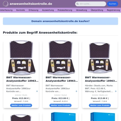 Screenshot anwesenheitskontrolle.de