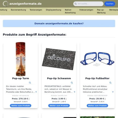 Screenshot anzeigenformate.de