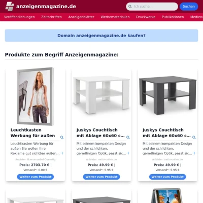 Screenshot anzeigenmagazine.de