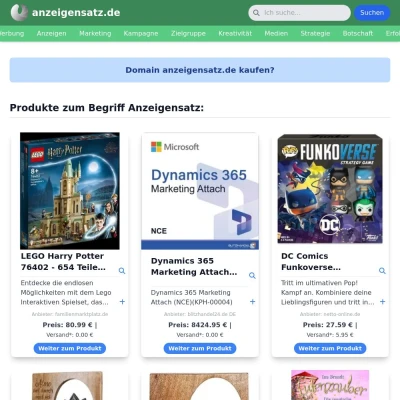 Screenshot anzeigensatz.de