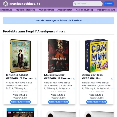 Screenshot anzeigenschluss.de