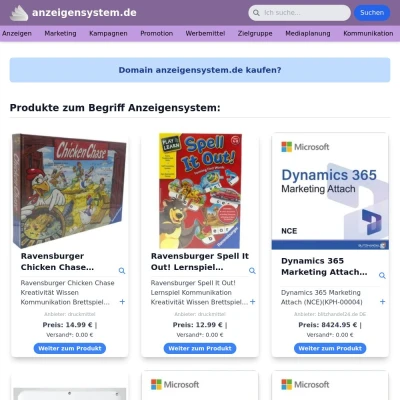 Screenshot anzeigensystem.de