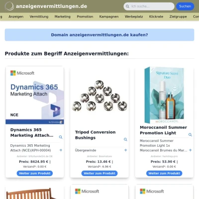 Screenshot anzeigenvermittlungen.de