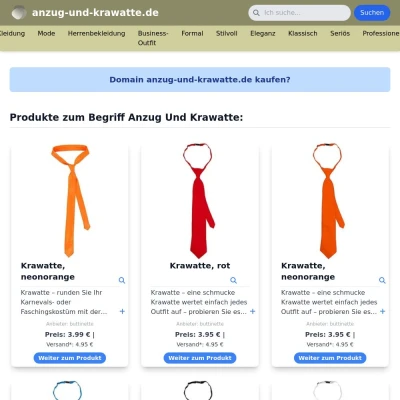 Screenshot anzug-und-krawatte.de