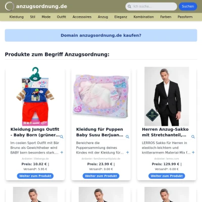 Screenshot anzugsordnung.de