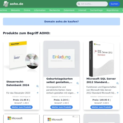 Screenshot aoho.de
