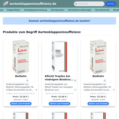 Screenshot aortenklappeninsuffizienz.de