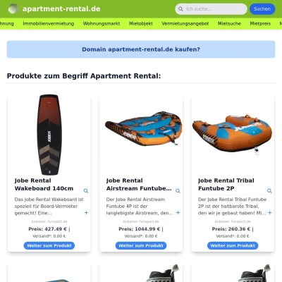 Screenshot apartment-rental.de
