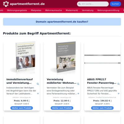 Screenshot apartmentforrent.de