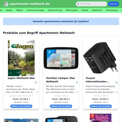 Screenshot apartments-weltweit.de