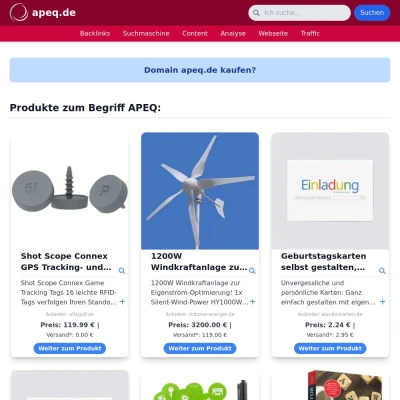 Screenshot apeq.de