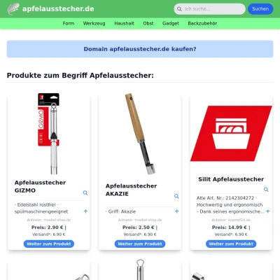 Screenshot apfelausstecher.de