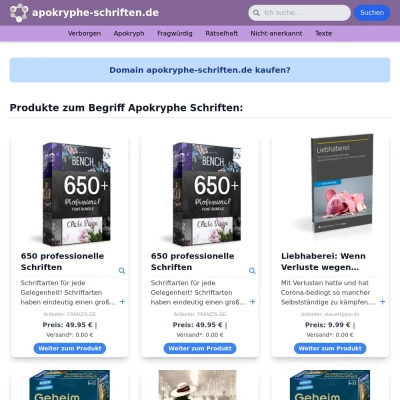 Screenshot apokryphe-schriften.de