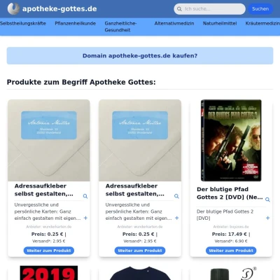 Screenshot apotheke-gottes.de