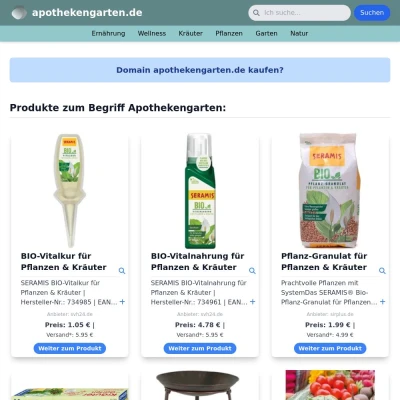 Screenshot apothekengarten.de