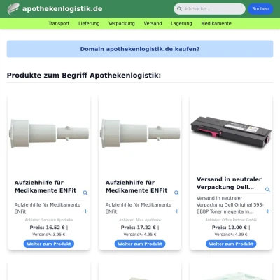 Screenshot apothekenlogistik.de