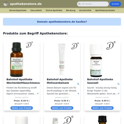 Screenshot apothekenstore.de