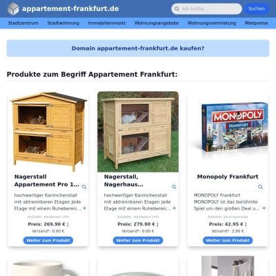 Screenshot appartement-frankfurt.de