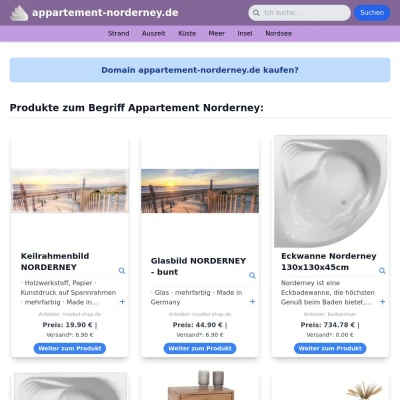 Screenshot appartement-norderney.de