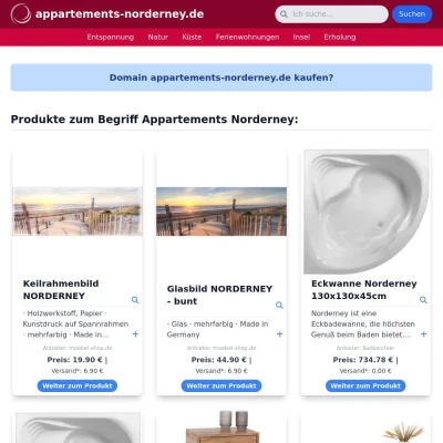 Screenshot appartements-norderney.de