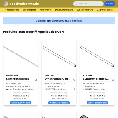 Screenshot appcloudserver.de