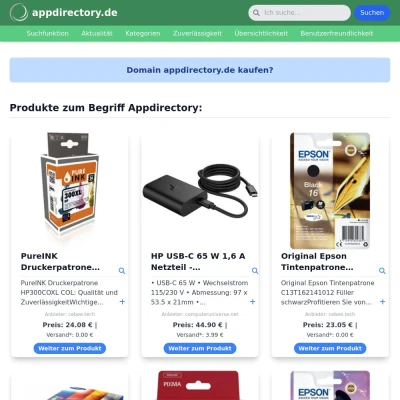 Screenshot appdirectory.de