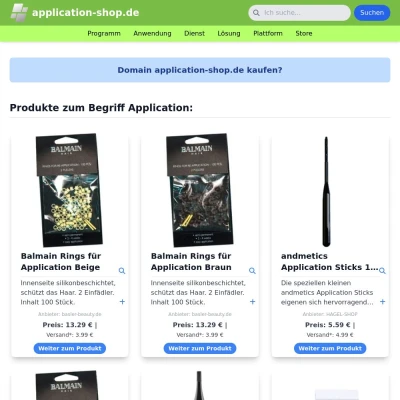 Screenshot application-shop.de