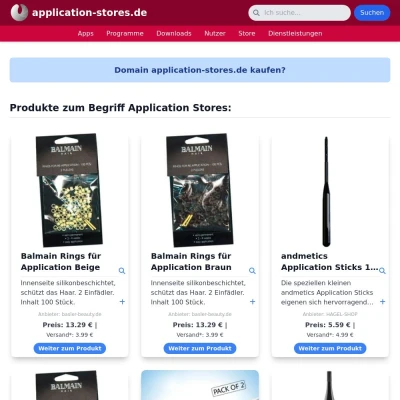 Screenshot application-stores.de