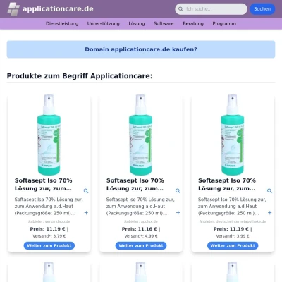 Screenshot applicationcare.de