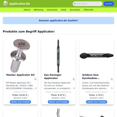 Screenshot applicator.de