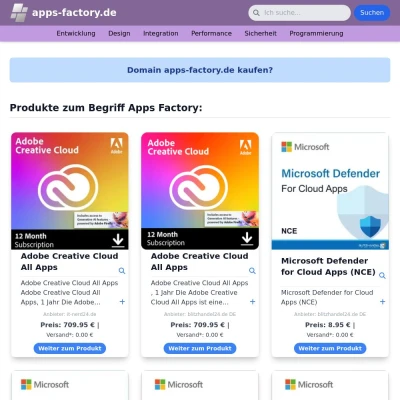 Screenshot apps-factory.de