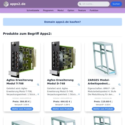 Screenshot apps2.de