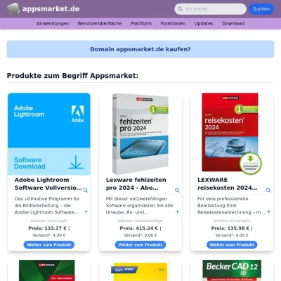 Screenshot appsmarket.de