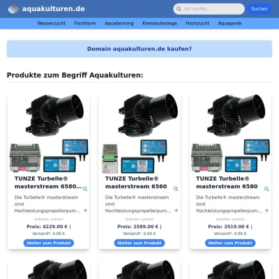 Screenshot aquakulturen.de