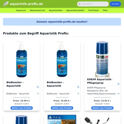 Screenshot aquaristik-profis.de