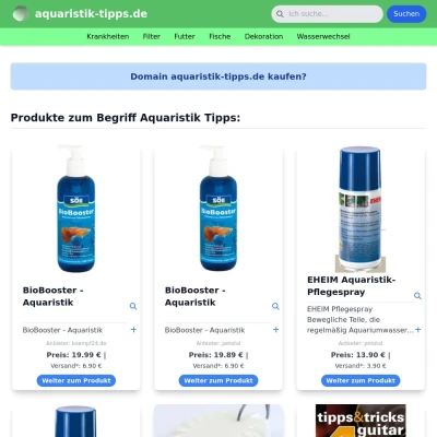 Screenshot aquaristik-tipps.de