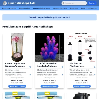 Screenshot aquaristikshop24.de