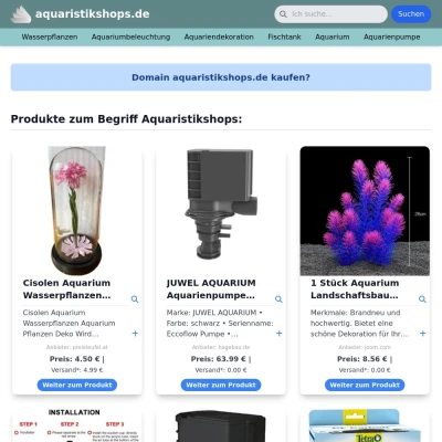 Screenshot aquaristikshops.de