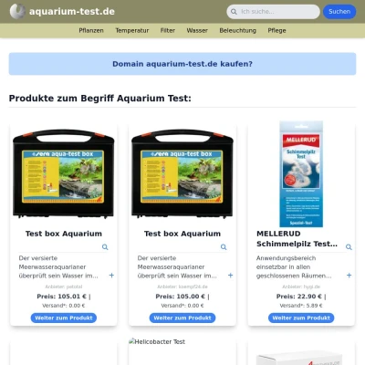 Screenshot aquarium-test.de