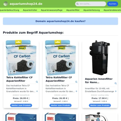 Screenshot aquariumshop24.de