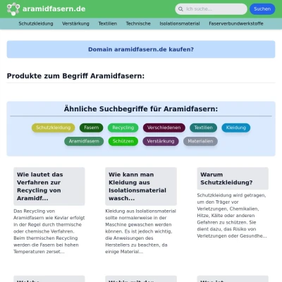 Screenshot aramidfasern.de