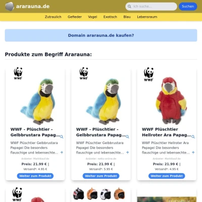 Screenshot ararauna.de