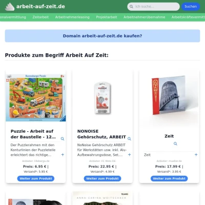 Screenshot arbeit-auf-zeit.de
