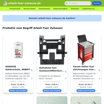 Screenshot arbeit-fuer-zuhause.de