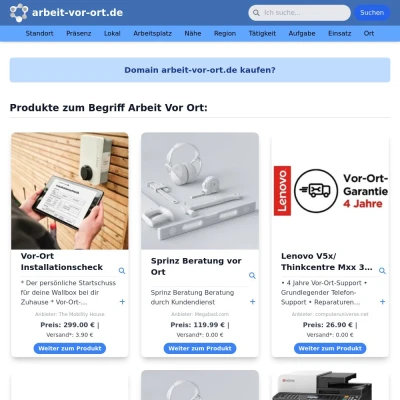 Screenshot arbeit-vor-ort.de