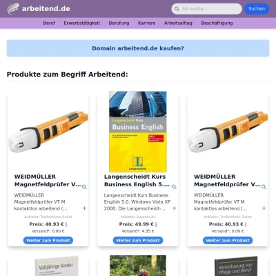 Screenshot arbeitend.de