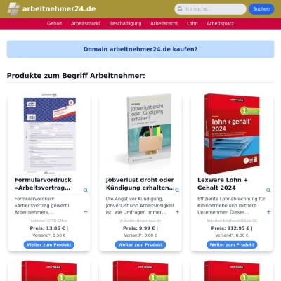 Screenshot arbeitnehmer24.de