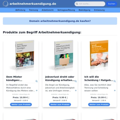 Screenshot arbeitnehmerkuendigung.de