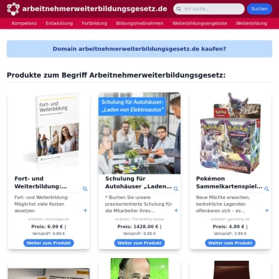 Screenshot arbeitnehmerweiterbildungsgesetz.de