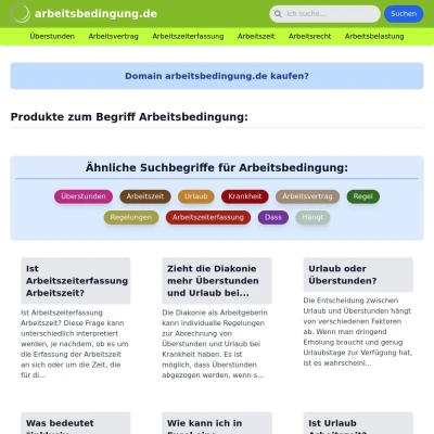 Screenshot arbeitsbedingung.de